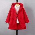 thumbnail image 3 of Pandaie 1-10T Kids Boy's Hooded Button Front Elegant Clothes Mid Length Wool Blend Coat for Fall Winter School Jacket Red,3-4 Years, 3 of 8