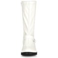 thumbnail image 3 of Hebilla para mujer Tacones gruesos Bota a media pantorrilla Botas de combate blancas EU 37, 3 of 7