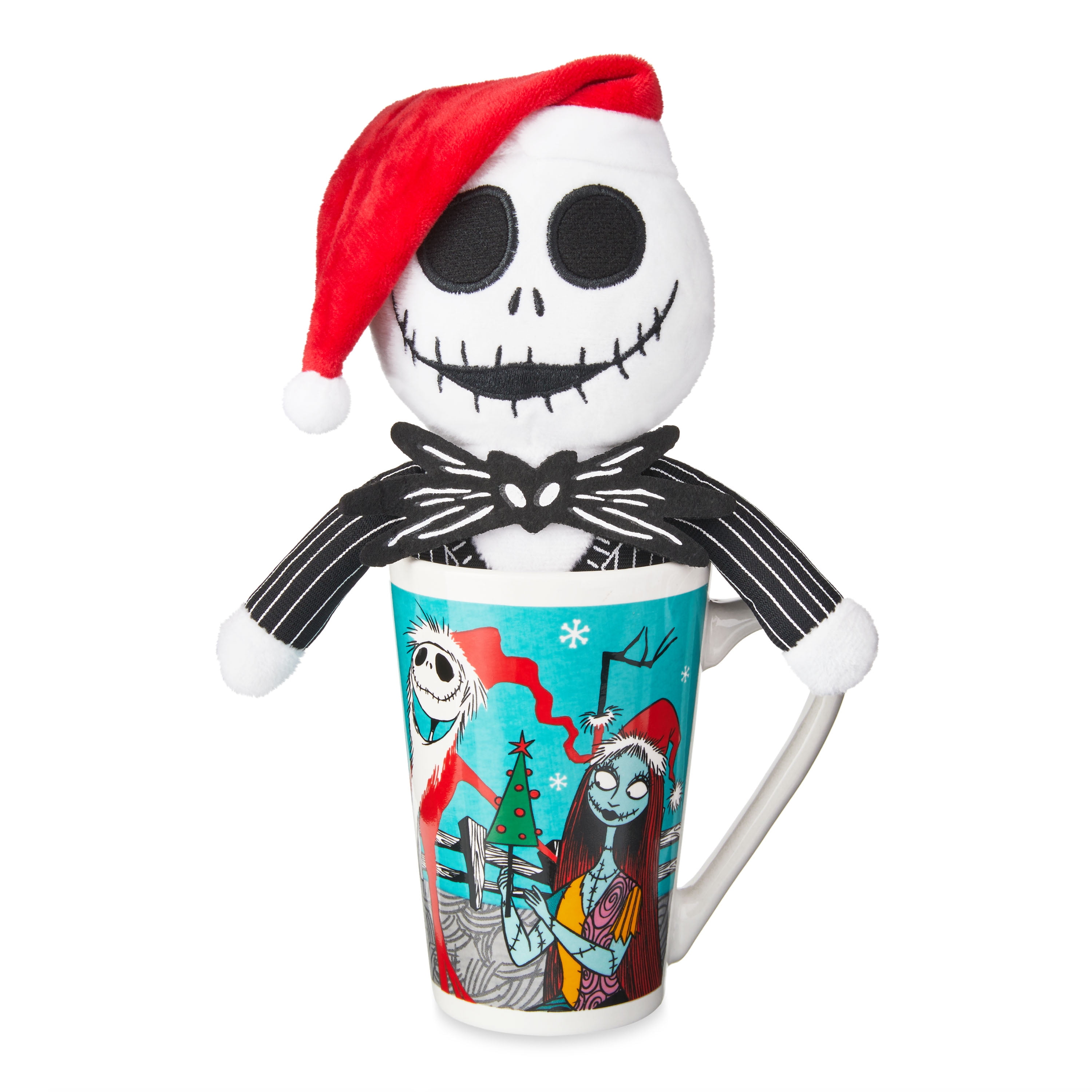 Disney, The Nightmare Before Christmas Latte Mug with Holiday Jack Skellington Plush, 14OZ Ceramic Mug