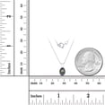 thumbnail image 2 of Decadence Solid 14K Yellow or White or Rose Gold 7x5mm Oval Genuine Or Created Gemstone Birthstone 18" Rope Chain Necklace | 14K Gold Necklace For Women, 2 of 5