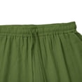 thumbnail image 6 of Women's Cotton Linen Elastic Waist Shorts with Drawstring and Side Pockets, Casual Solid Color Mid-Length Summer Shorts for Daily Wear, Lounge, and Outdoor Activities Camouflage L, 6 of 8