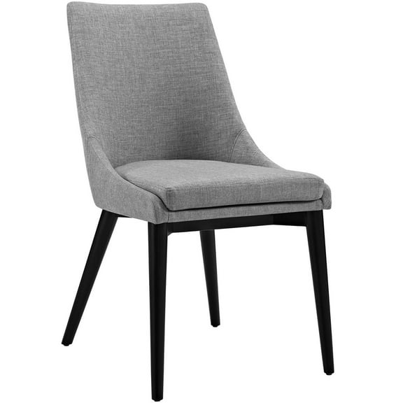 Viscount Side Chair - Elegant, Stylish Design, Luxurious Foam Padding, High-Quality Polyester Fabric, Tapered Wood Legs, Sleek Black Finish. Perfect for Modern and Contemporary Decors.