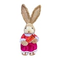 thumbnail image 4 of yuksok Easter Bunny Figurine 13.8Inches Straw Rabbit Statue for Cabinet Table Decor A, 4 of 9