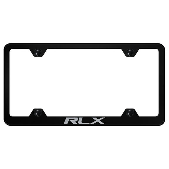 Acura RLX Laser Etched Logo Wide Body License Plate Frame (Black)