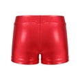 thumbnail image 2 of CHICTRY Kids Girls Dance Shorts Shiny Metallic Gymnastics Athletic Shorts Sparkling Tumbling Bottoms Red 9-10, 2 of 7