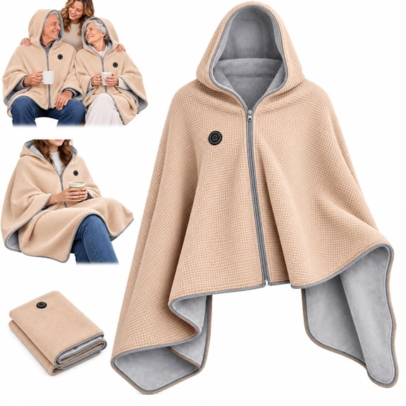 Wearable Fish Bxaolu Heated Shawl Wraps for Women Men - Electric Blanket with Hoodie ...
