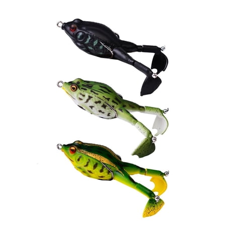 Youthyao 3Pcs Frogs Fishing Lures Topwater Crankbaits Soft Swimbait Floating Baits with Hook Artificial Baits Easy to Use