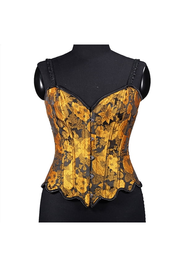 Clearance Renaissance Corset Top for Women Printed Overbust Lingerie Boned Medieval Steampunk Clothing Cosplay Underwear Elastic Waist Belt