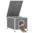thumbnail image 1 of PawHut Duck Coop, Wooden Chicken House Rabbit Hutch with Openable Roof, 1 of 10