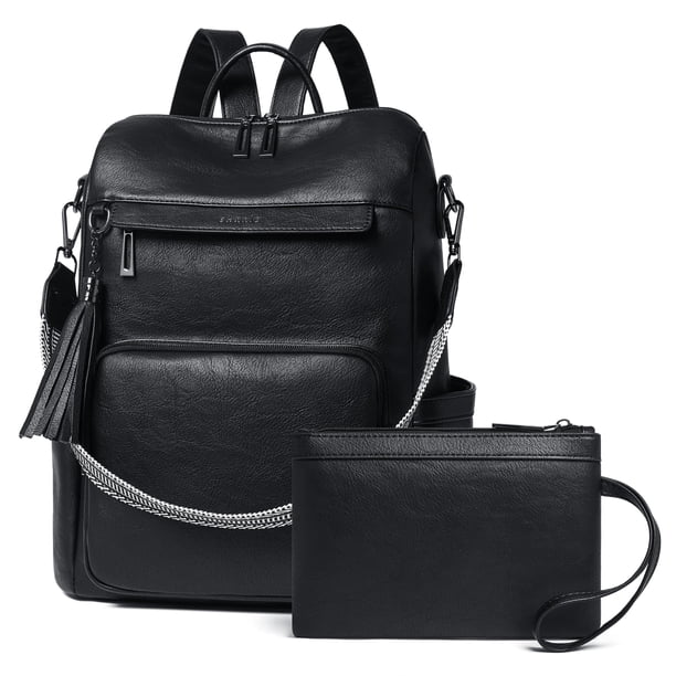 Mochila para portátil Shrrie de cuero vegano de 15.6 pulgadas para mujer