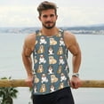 thumbnail image 6 of Picia Cartoon Bulldog 1 Printed Men’s Performance Tank, Men's Workout Tank Top Moisture-Wicking Tank Top Muscle tee, Breathable Workout Shirt-Large, 6 of 7