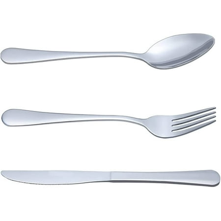 

QWZNDZGR Stainless Steel Forks and Spoons 304 Stainless Steel Cutlery Set of 3 for Home Kitchen Dining