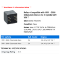 thumbnail image 2 of Relay - Compatible with 1999 - 2000 Oldsmobile Alero 2.4L 4-Cylinder LD9 VIN T, 2 of 2