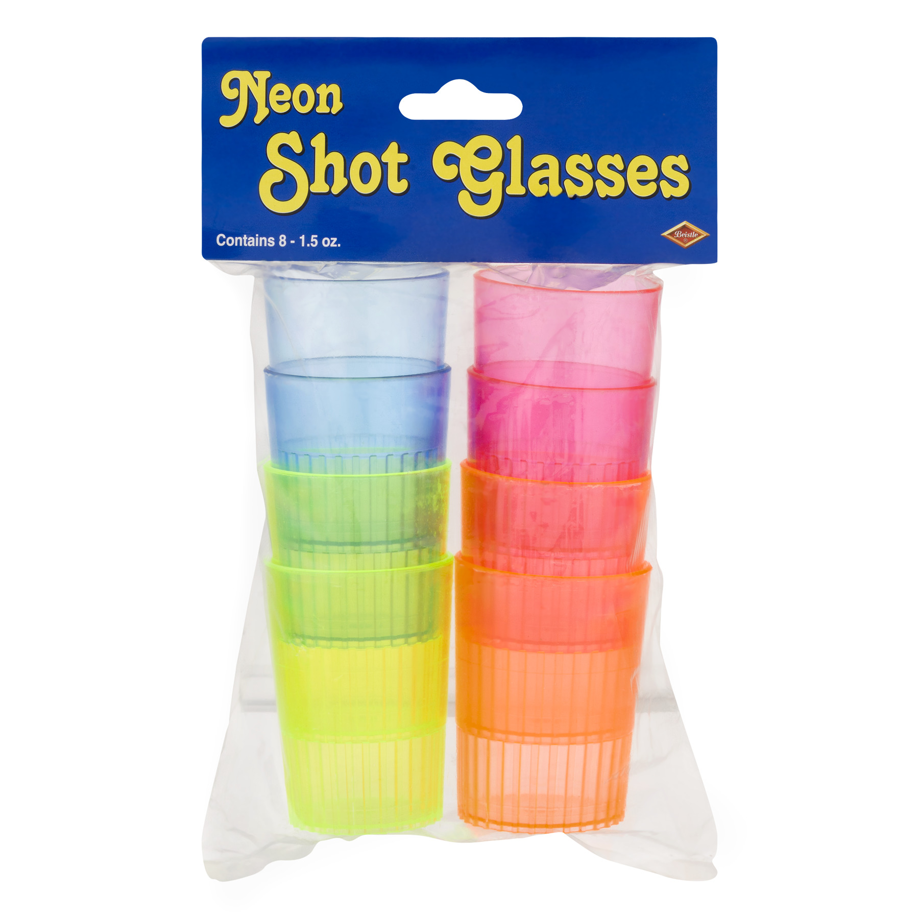 Beistle Neon Shot Glasses, 1.5 OZ