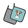thumbnail image 2 of Carolines Treasures BB1198PTHD Checkerboard Blue Jack Russell Terrier Pair of Pot Holders , 7.5HX7.5W, multicolor, 2 of 3
