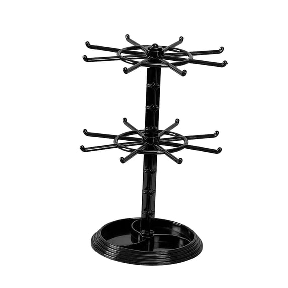 Jewelry Tree Organizer Adjustable High Capacity Accessory Storage Rack Necklace Black
