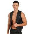 thumbnail image 2 of TiaoBug Men Sleeveless Sparkling Jazz Dance Vest Tops Button Waistcoat Disco Party Suit Clubwear Black 4XL, 2 of 7