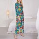 thumbnail image 3 of Balery Japanese Koi Conjunto de Pijama con Estampado para Mujer, Conjunto de Dos Piezas con Manga Larga, Ropa de Dormir Suave con Bolsillos, Pijamas Cómodos-XX-Large, 3 of 7
