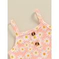 thumbnail image 4 of Suealasg Kids Baby Girl 2Pcs Summer Outfits Sleeveless Daisy Print Camisole Tops + Elastic Shorts Set 1T 2T 3T 4T 5T Toddler Girl Clothes, 4 of 6
