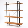 thumbnail image 4 of LuxenHome 4-Shelf 66.5" H x 51.2" W Pine Wood Metal Frame Etagere Bookcase, 4 of 9