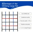 thumbnail image 3 of Climbing Cargo Net,Ninja Warrior Obstacle Course for Kids,Rope Net Ladder Monkey Bars for Rock Wall Jungle Gyms Playground Ribbon Training for Indoor and Outdoor Swing Set Tree House, 3 of 8