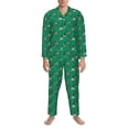 thumbnail image 3 of Fuzoiu Duck Mallard Flying Pose Print Men's Long-Sleeved Pajama,Lounge Button Down Nightwear,Mens Notch Collar Pajama Set -Large, 3 of 7