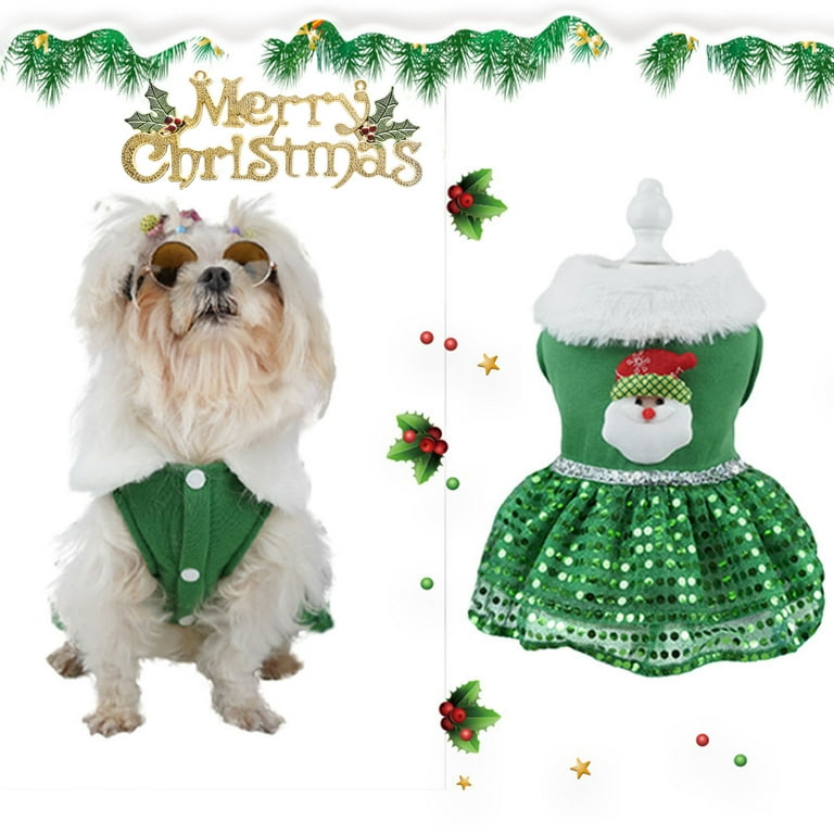 Dog Dresses for Small Medium Dogs Cat Girl Pet Christmas Costumes Santa Dog  Clothes Doggie Outfits Fall Winter Coats Puppy Kitty Hoodies - Walmart.com