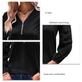 thumbnail image 4 of Jersey Con Cuello En V Top Jersey Con Cremallera 1/4 Jersey De Manga Larga Para Mujer Jersey Top Casual Con Cuello En V Jersey Top Jersey Con Cuello En V Top Hueco Manga Larga ANGGREK Negro S, 4 of 6