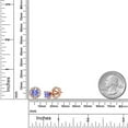 thumbnail image 6 of Gem Stone King 18K Rose Gold Plated Silver Stud Earrings Round Tanzanite Moissanite (2.22 Cttw), 6 of 6
