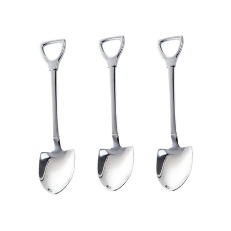 

3pcs Spade-Shaped Stirring Spoon Simple Stirring Spoon Small Coffee Stirrer for Store Home Bar (Large Size Stainless Steel)
