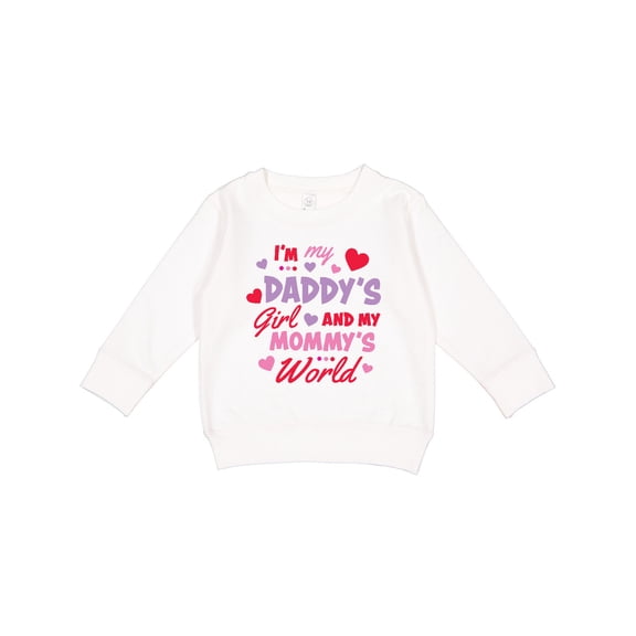 Inktastic Valentine's Day I'm My Daddy's Girl and My Mommy's World Toddler Sweatshirt