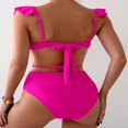 thumbnail image 6 of ANINEO Women Swimwear V-Neck High Waist Flounce Bikini With Tie Design Classic Hawaii Summer Tropical Brazilian Beachwear, 6 of 8