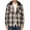 Navybeige, variant on Men's Flannel Hoodie Shirts Casual Button Down Plaid Shirt Jackets for Men Long Sleeve Hooded Gray M