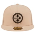 thumbnail image 2 of Men's New Era Tan Pittsburgh Steelers Candied Pecan 59FIFTY Fitted Hat, 2 of 6