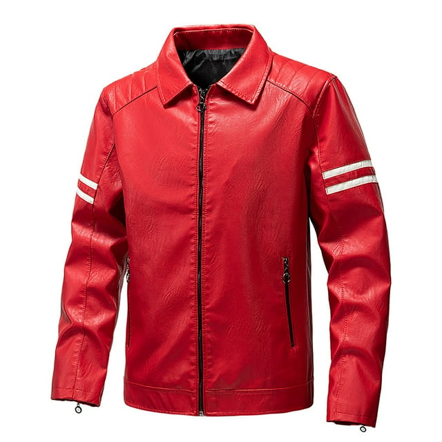 DecSea Veste Décontractée pour Hommes Col Montant Ajustée en Faux Cuir Veste de Motard Moto