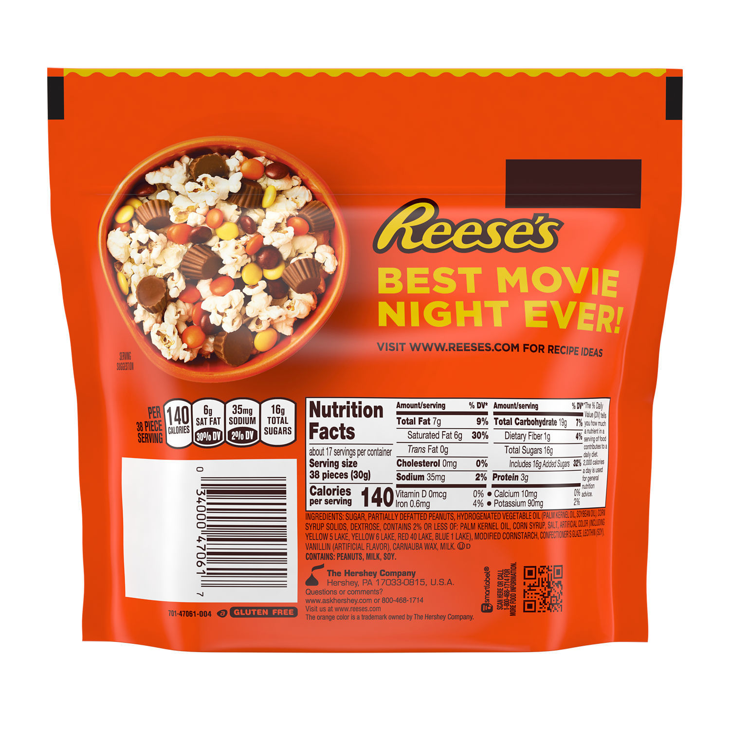 Reese's Pieces Peanut Butter Candy, Family Pack 18 oz - image 2 of 8