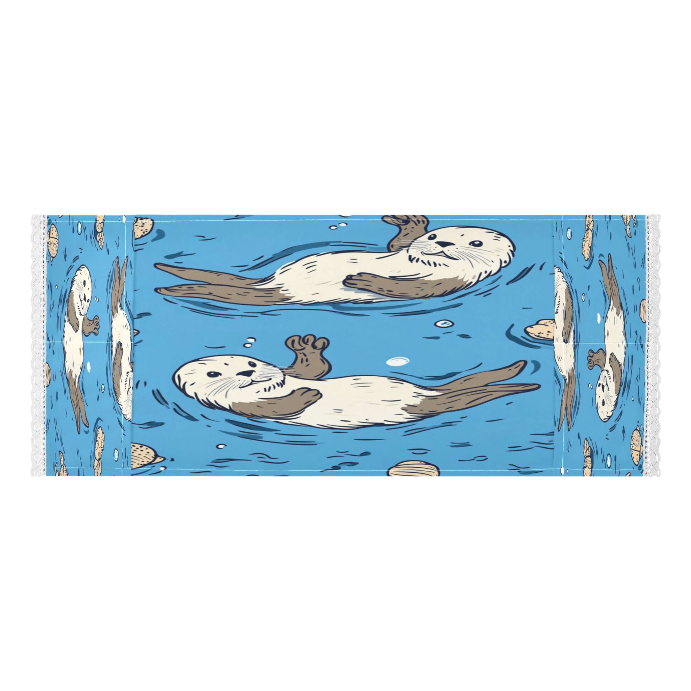 WOBOGO Cute Otter Pattern Washing Machine Cloth Dryer Refrigerator Top Cover Protective Non-Slip Mat For Kitchen Laundry