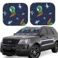 thumbnail image 6 of Kdxio Dinosaur Astronaut Space Surfing Print 2-Piece Sun Shade Front Windshield - Foldable Car Front Window Sunshades For Most Sedans Suv Truck, 6 of 6