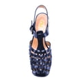 thumbnail image 4 of FSJ Women Stylish Square Closed Toe Gladiator Sandals Fisherman Mid Chunky heel Pumps Party Work Dress Daily Wear Buckle Shoes Size 8 Blue, 4 of 4