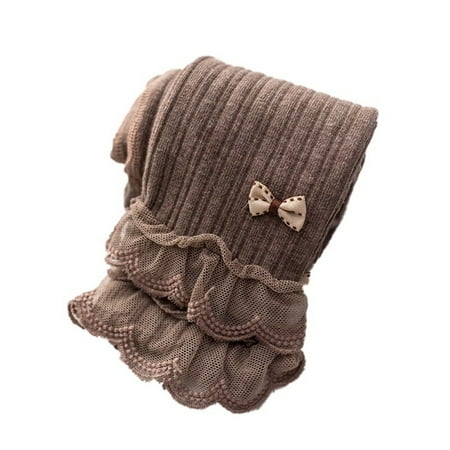 

Little Girls Ankle Length Knit Footless Ruffle Tights