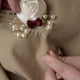thumbnail image 5 of Granjero Gordo Rosa de boda hecha a mano de 6 piezas con cofre de alfileres, utilizada para decoración de fiestas de bodas (morado), 5 of 5