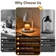 thumbnail image 3 of Fimilo Candle Warmer Lamp with Timer and Dimmer - Electric Candle Lamp Warmer with 2 Bulbs for Jar Candles - Present for Mom Mother's Day Christmas Home Decor, 3 of 10