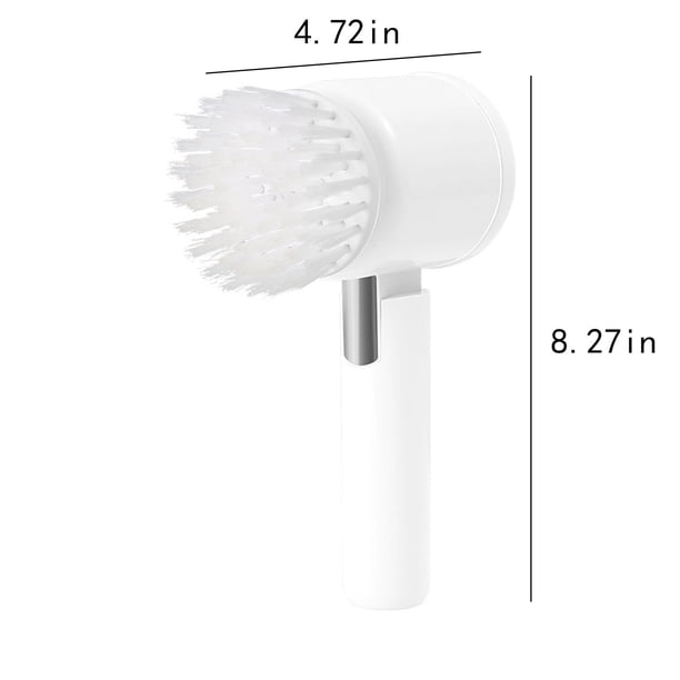 Cepillo de limpieza recargable con 4 cabezales, apto para baño, pared y cocina.