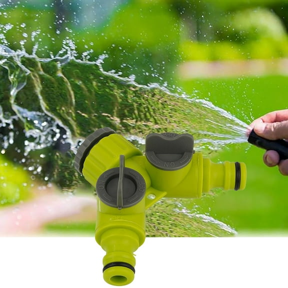 EZPXFCI 2-Way Garden Water Distributor - 1/2" & 3/4" Internal Thread | Plastic Irrigation Faucet Connector, Leak-Proof Splitter for Lawn & Garden Watering
