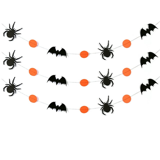 Coofit 3PCS 13.12FT Halloween Banner Creative Paper Hanging Banner Party Decoration