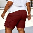 thumbnail image 6 of Bosfbaoi Plus Size Cargo Shorts for Men Casual Multi-Pocket Mens Shorts Elastic Waist Drawstring Knee Length Shorts, 6 of 8