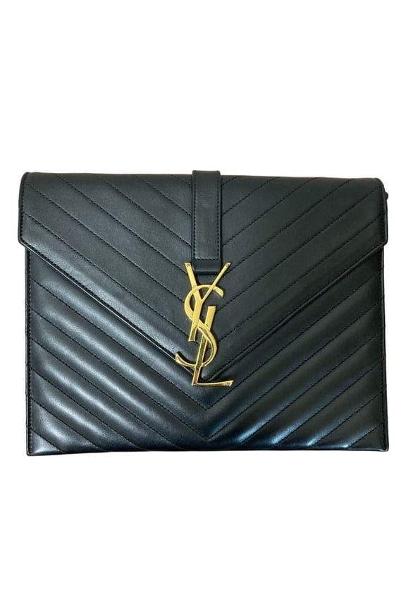Pre-Owned Yves Saint Laurent SAINT LAURENT PARIS BO MONOGRAMME Cassandra V-Stitch Chain...