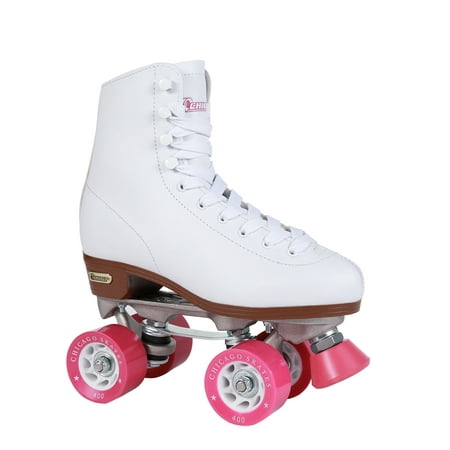 Chicago Ladies' Classic Quad Roller Skates, White, Size 1