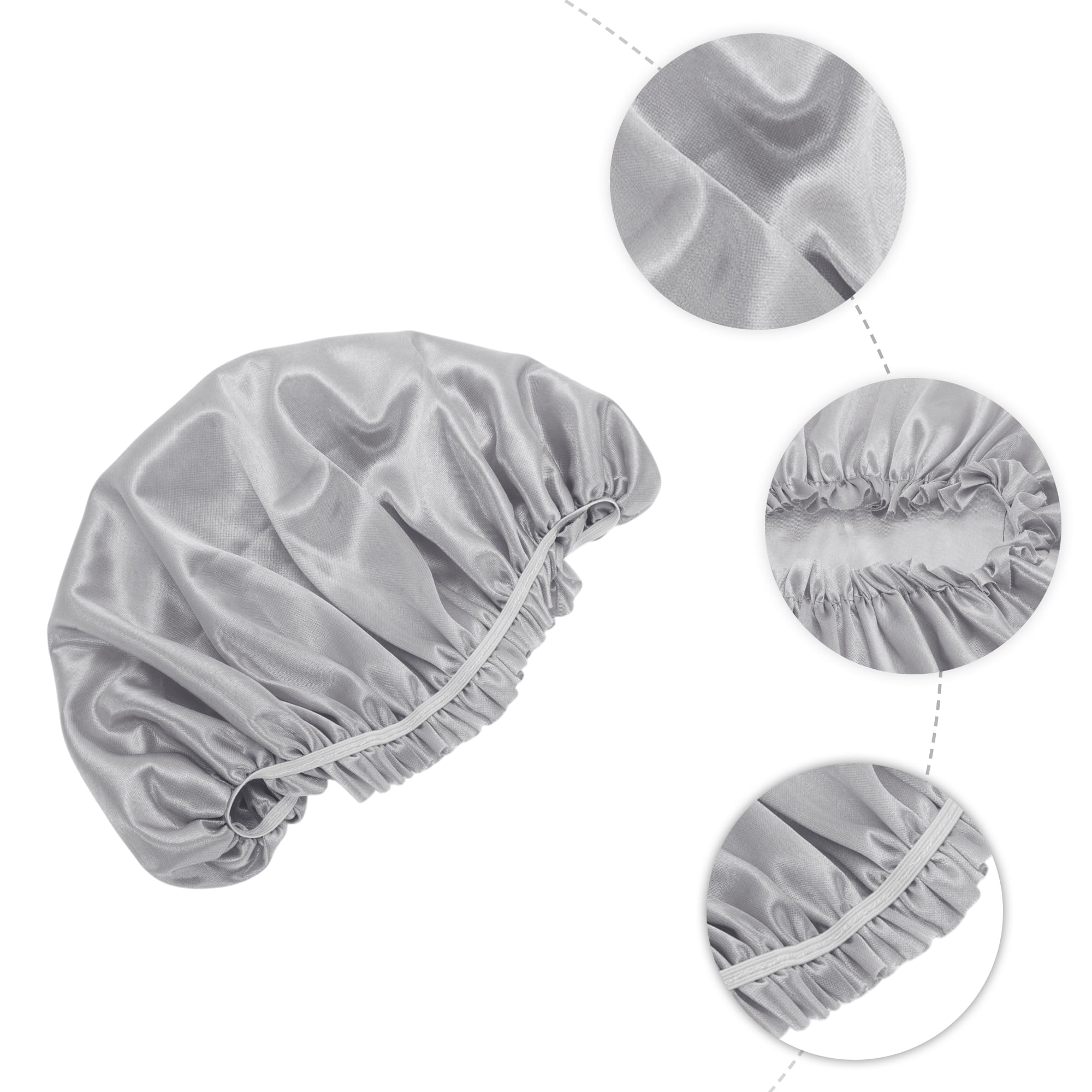 Unique Bargains Women Durable  Shower Cap for Hotel Travel 2pcs Grey