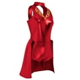 thumbnail image 2 of IBTOM CASTLE Women Trapeze Artist Fancy Dress Circus Costume Metallic Jumpsuit Leotard Gymnastic Stage Performace Dancewear M Red, 2 of 8